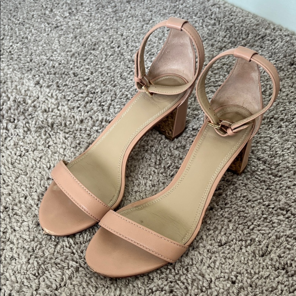 Tory Burch Nude Pink Kitten Black Heels